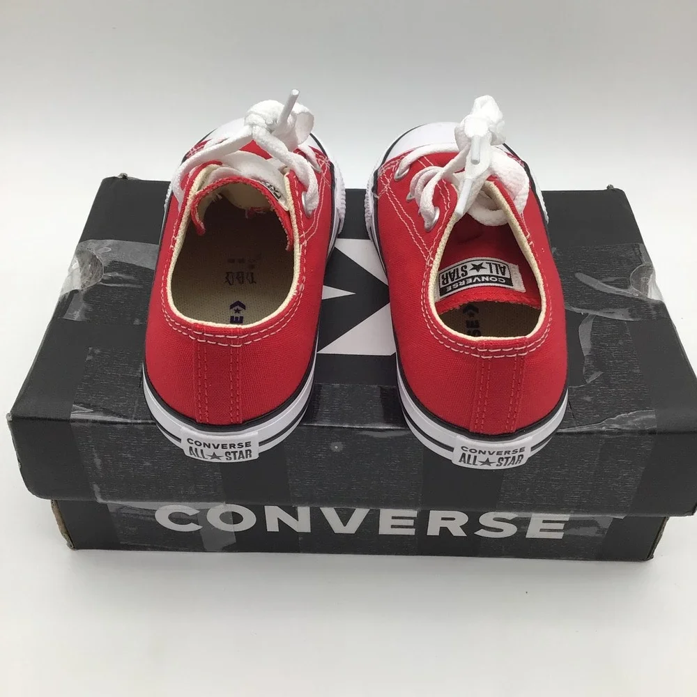 Converse CT All Star Ox Red Canvas Infant Shoes Size 9 Toddler 7J236 NEW
